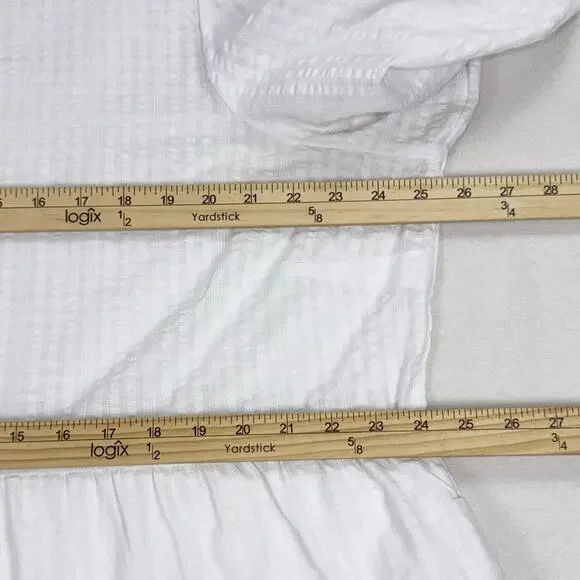 Old Navy Women's Tiered Puff Sleeve Midi Dress XXL White Pockets - Picture 15 of 16